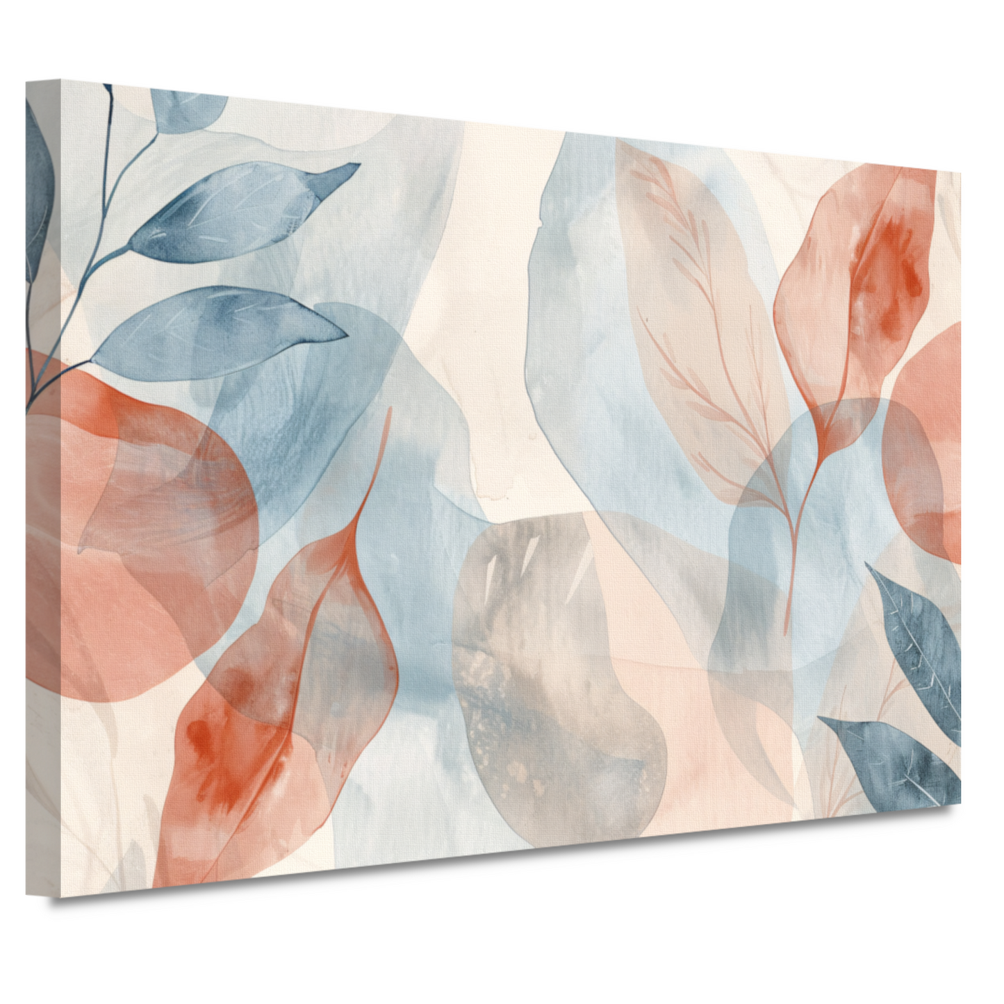 Zachte Abstracte Waterverf met Bladeren canvas