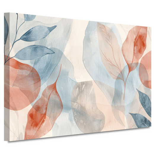 Zachte Abstracte Waterverf met Bladeren canvas
