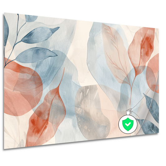 Zachte Abstracte Waterverf met Bladeren poster