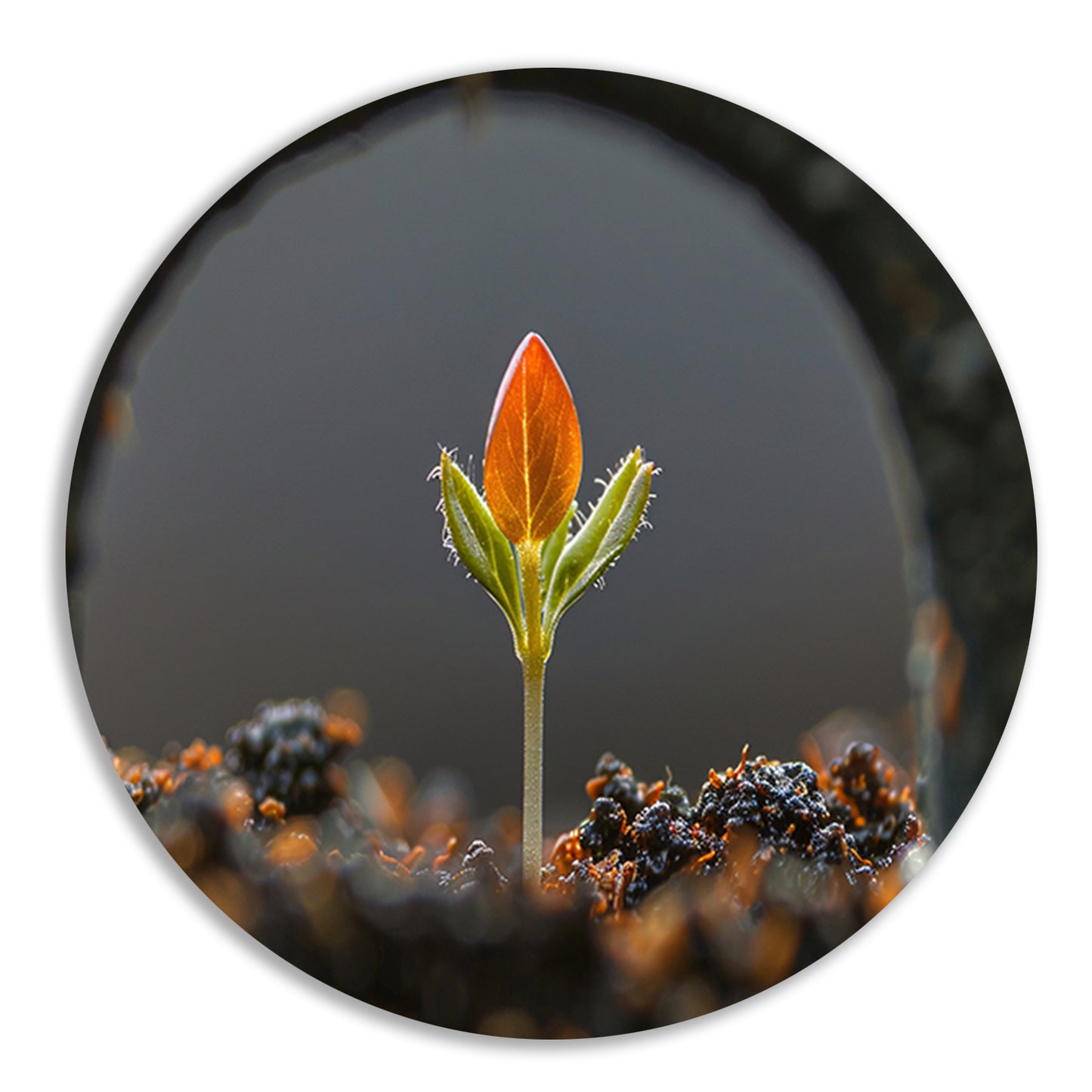 Close-up van ontkiemende plant forex muurcirkel