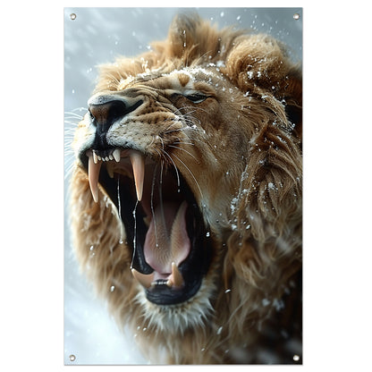 Sneeuwbrul van de Leeuw tuinposter