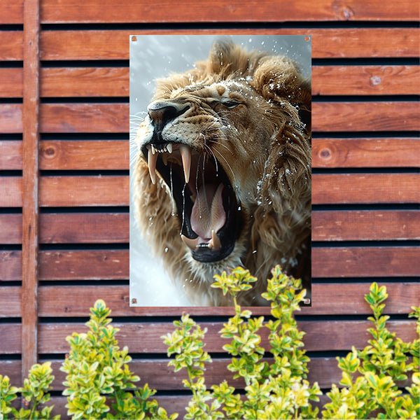 Sneeuwbrul van de Leeuw tuinposter