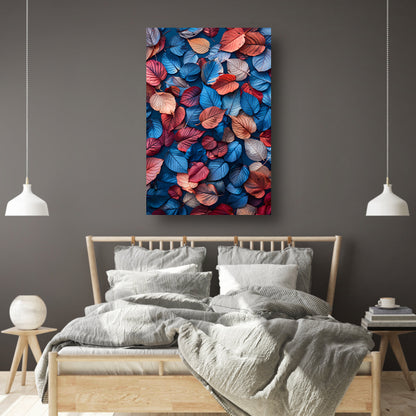 Kleurrijk bladerenregen op Abstract achtergrond canvas