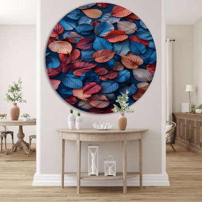 Kleurrijk bladerenregen op Abstract achtergrond forex muurcirkel