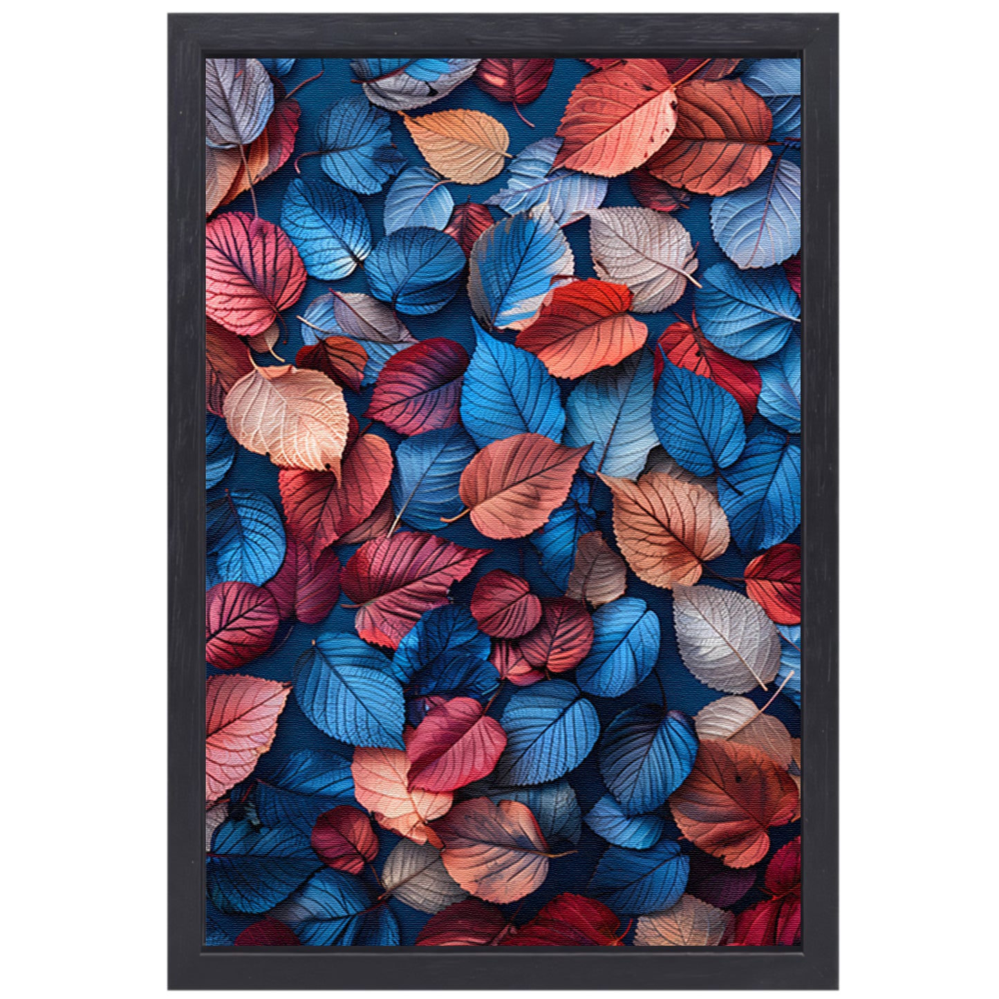 Kleurrijk bladerenregen op Abstract achtergrond canvas met baklijst