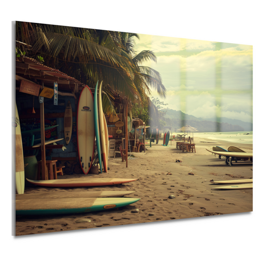 Surfshop rust aan het strand acrylglas