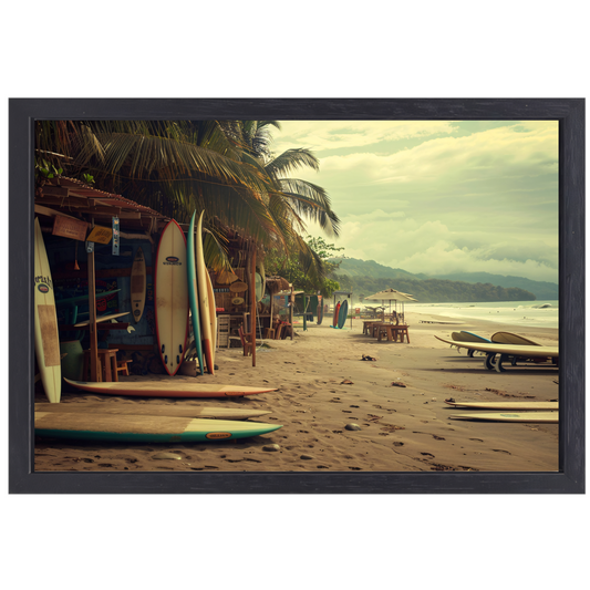 Surfshop rust aan het strand canvas met baklijst