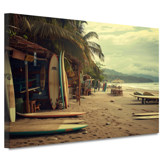 Surfshop rust aan het strand canvas