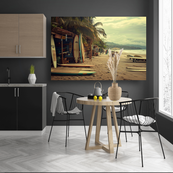 Surfshop rust aan het strand poster