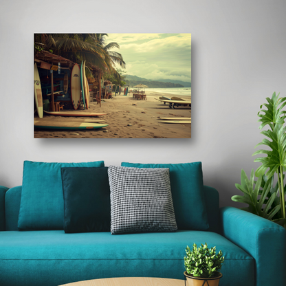 Surfshop rust aan het strand poster