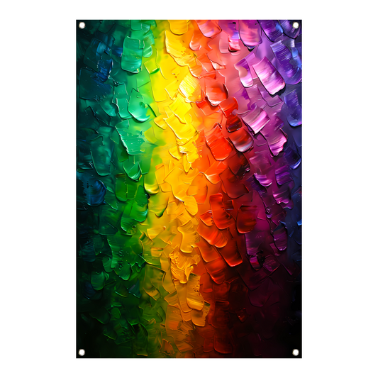 Kleurrijke abstracte textuur met regenboogpalet tuinposter