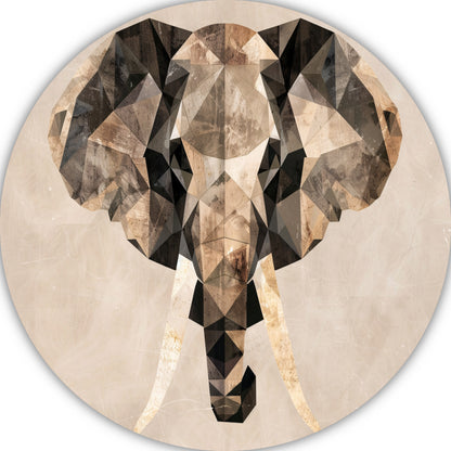 Abstracte Olifant in Geometrische Sepiatonen forex muurcirkel