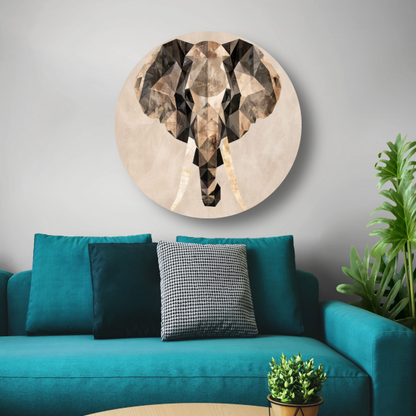 Abstracte Olifant in Geometrische Sepiatonen forex muurcirkel