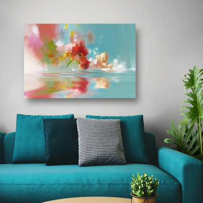 Olifanten in Feeststemming met Kleurrijke Ballonnen canvas