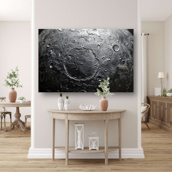 Close-up maanoppervlak canvas met baklijst