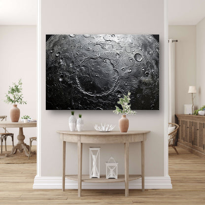 Close-up maanoppervlak canvas met baklijst