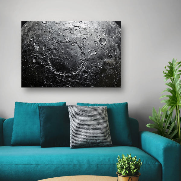 Close-up maanoppervlak canvas met baklijst