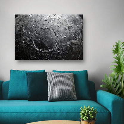 Close-up maanoppervlak canvas met baklijst