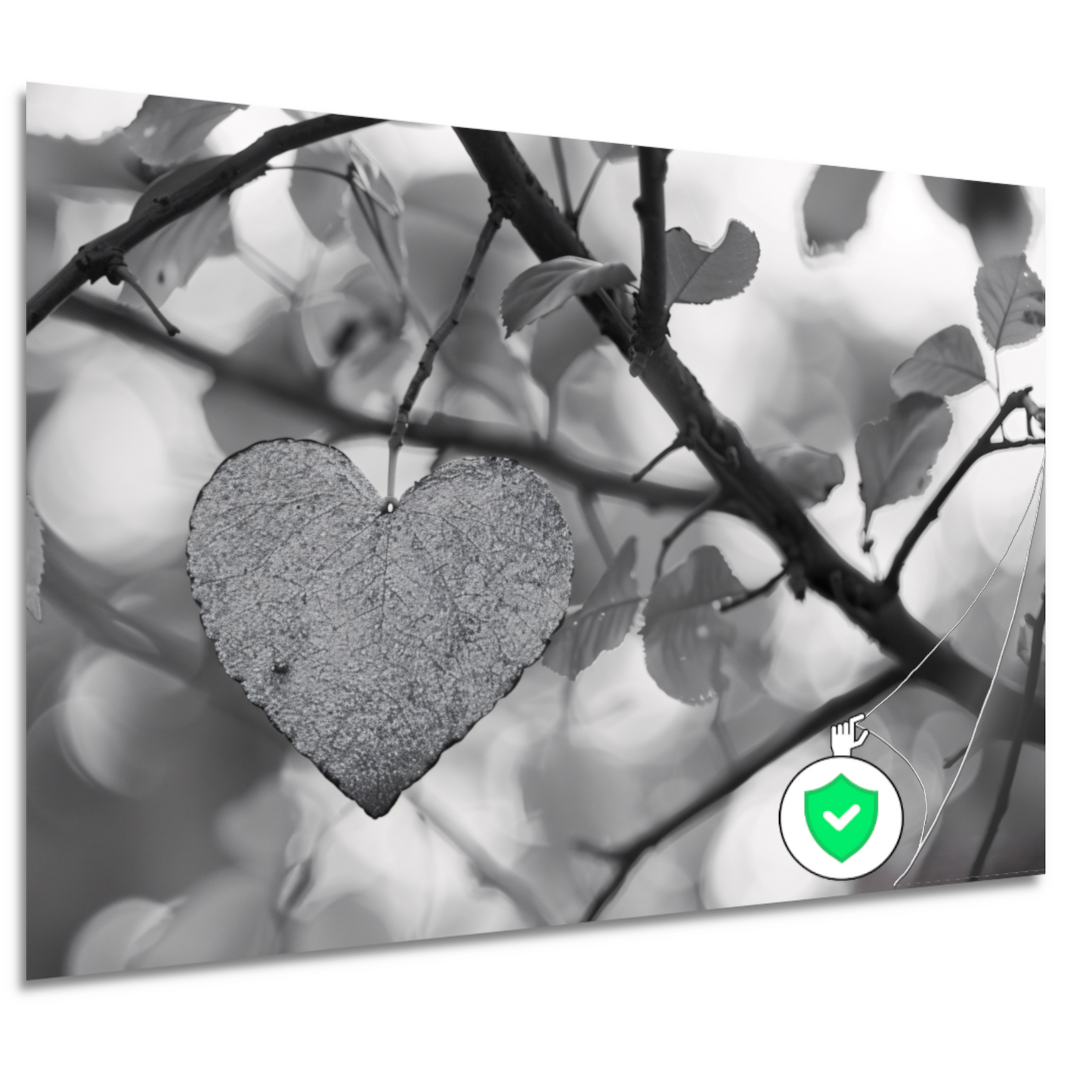 Hart van natuur in monochrome tinten poster
