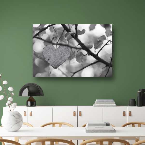 Hart van natuur in monochrome tinten poster