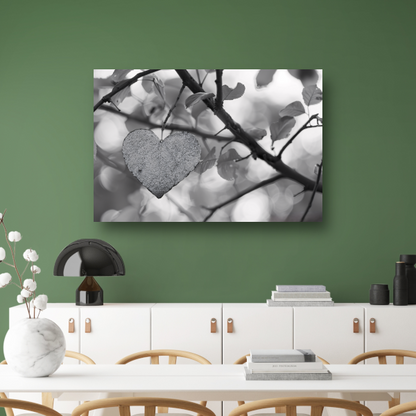 Hart van natuur in monochrome tinten poster