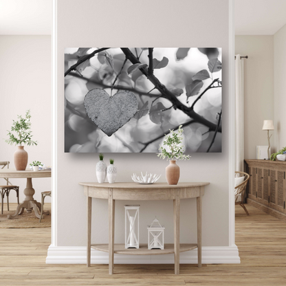 Hart van natuur in monochrome tinten poster