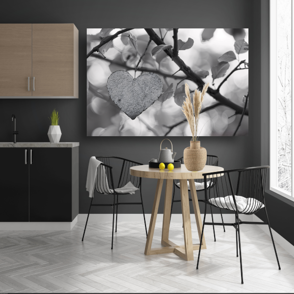 Hart van natuur in monochrome tinten poster