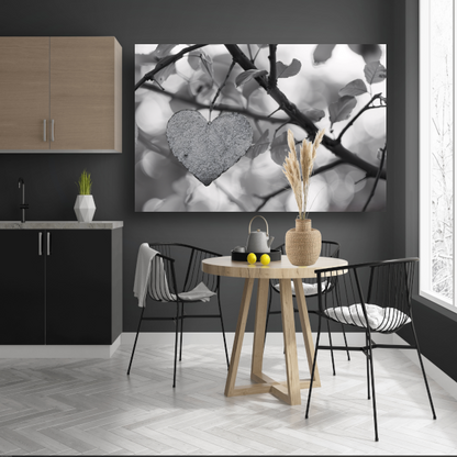 Hart van natuur in monochrome tinten poster
