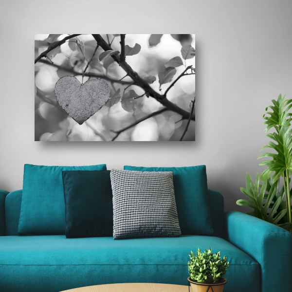 Hart van natuur in monochrome tinten poster