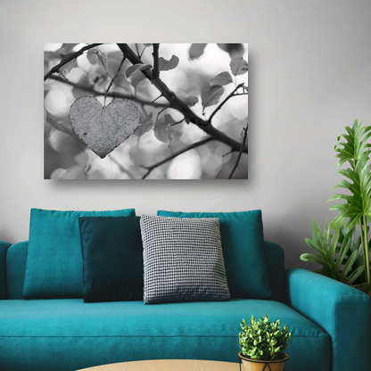 Hart van natuur in monochrome tinten poster