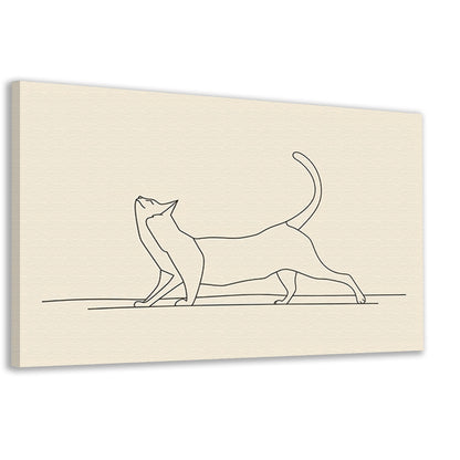 Sierlijke kat in minimalistische lijntekening canvas