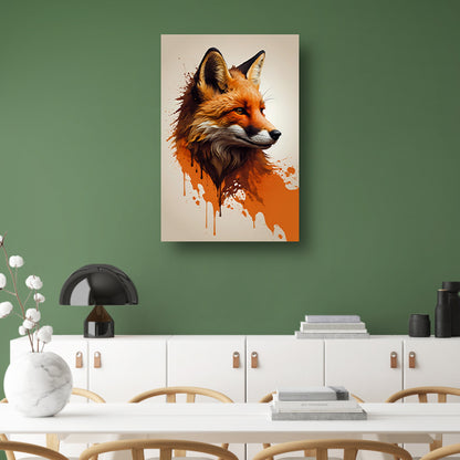 Abstracte Kleurrijke Vos in Moderne Kunst canvas met baklijst