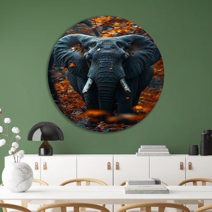 Olifant in Herfstlandschap forex muurcirkel