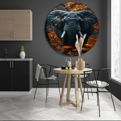 Olifant in Herfstlandschap forex muurcirkel