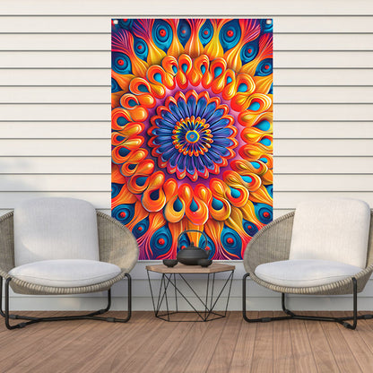 Kleurrijk Mandala met Bloem in het Midden tuinposter