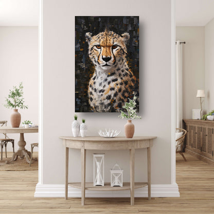 Abstracte Weergave van een Cheetah in Beweging canvas