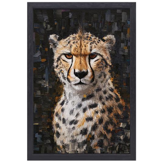 Abstracte Weergave van een Cheetah in Beweging canvas met baklijst