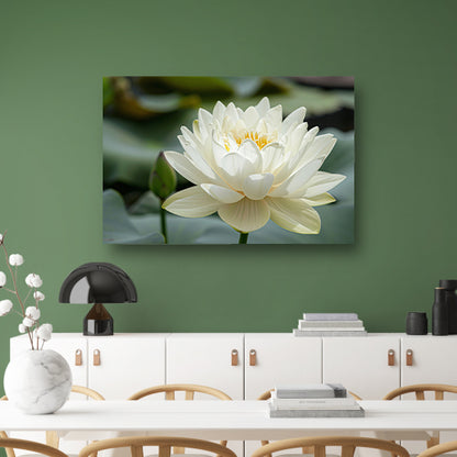 Close-up van een serene witte lotus  canvas