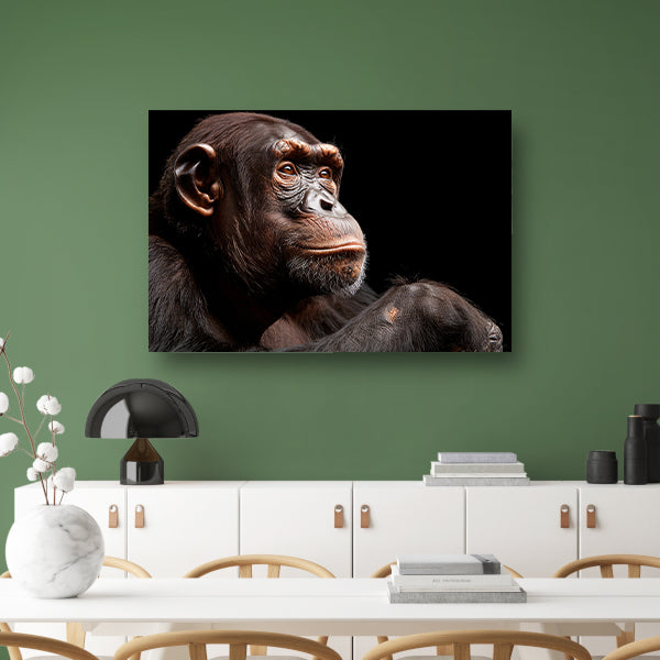 Gedetailleerd portret van een chimpansee canvas