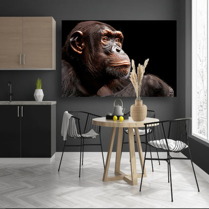 Gedetailleerd portret van een chimpansee canvas