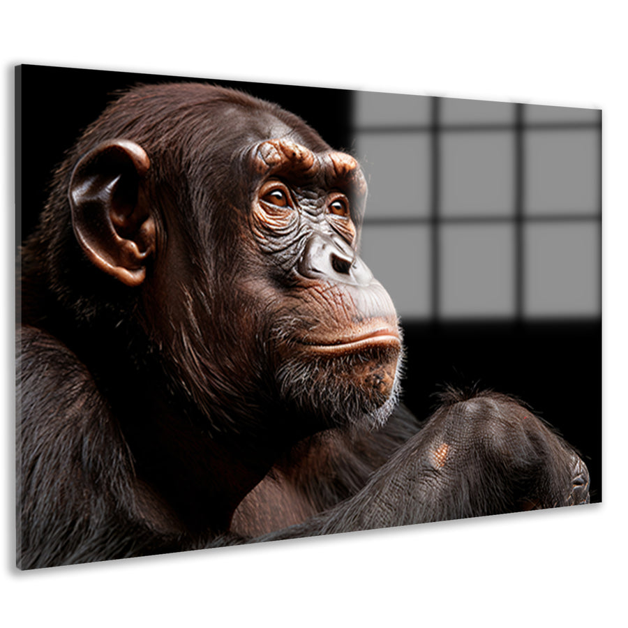 Gedetailleerd portret van een chimpansee acrylglas