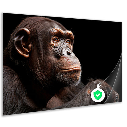 Gedetailleerd portret van een chimpansee poster