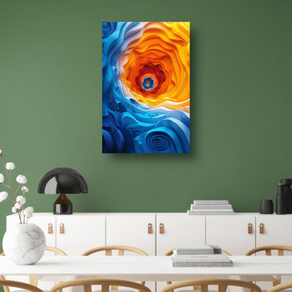 Abstract Kleurrijk Tunnel met Golven canvas met baklijst