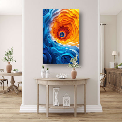 Abstract Kleurrijk Tunnel met Golven canvas met baklijst