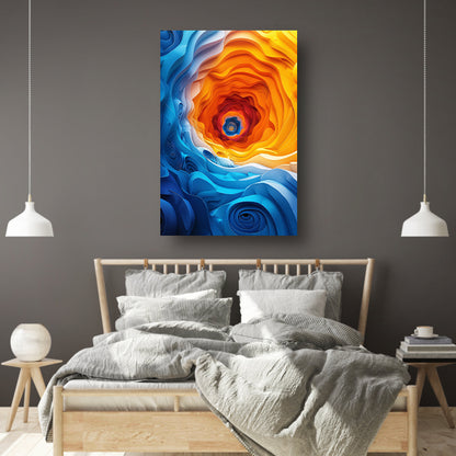 Abstract Kleurrijk Tunnel met Golven canvas met baklijst