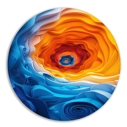 Abstract Kleurrijk Tunnel met Golven forex muurcirkel