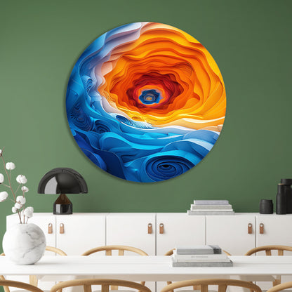 Abstract Kleurrijk Tunnel met Golven forex muurcirkel