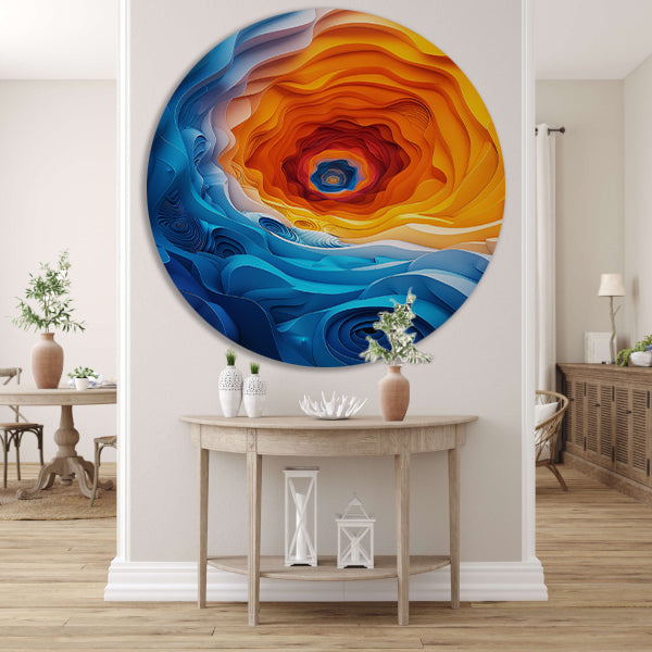 Abstract Kleurrijk Tunnel met Golven forex muurcirkel