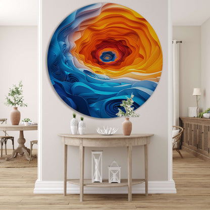 Abstract Kleurrijk Tunnel met Golven forex muurcirkel