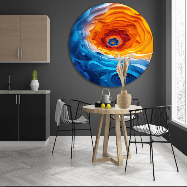 Abstract Kleurrijk Tunnel met Golven forex muurcirkel